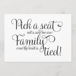 席を選ぶのではない、側を選ぶのでもない 私たちは家族であり、一度結ばれた絆 招待状