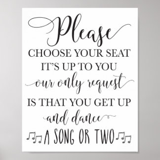 席を選んで立ち上がってダンスの結婚サイン ポスター