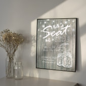 席を選んで　側を選ばないで　結婚式看板　木製　メイソンジャー ポスター