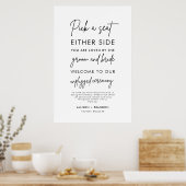 席を選んで、陣営を選ばない 結婚式 席札 看板 ポスター (キッチン)