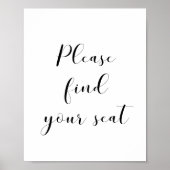 席エレガントの看板を結婚見て ポスター (正面)