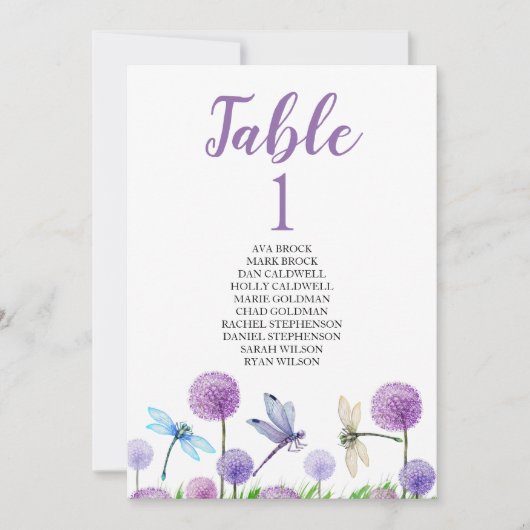 席次表カード ラブリー カリグラフィー 招待状 (正面)