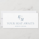 席次表ヘッダー ダスティーブルー モノグラム カード (正面)