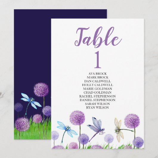 席次表 カード ラブリー カリグラフィー (正面/裏面)