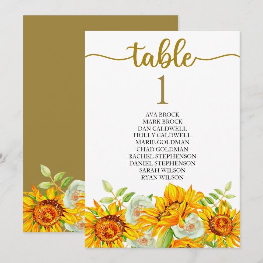 席次表 カード ラブリー カリグラフィー (正面/裏面)