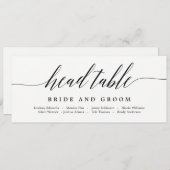 席次表 ヘッドテーブルカード - モダンスクリプト 招待状 (正面/裏面)