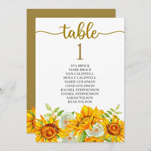 席配置表カード ラブリー カリグラフィー 招待状 (正面/裏面)