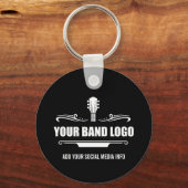 帯のロゴ – 背景色を選択 キーホルダー (正面)