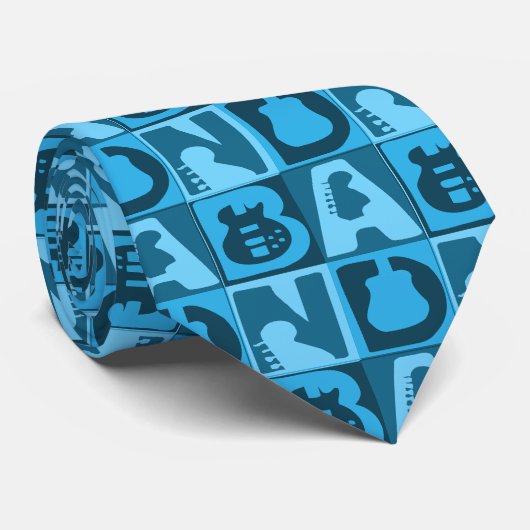 帯ブロック（青） ネクタイ (ロール)