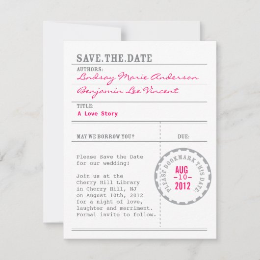 帯出券の保存日付 セーブザデート (正面)