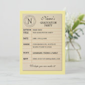帯出券の卒業パーティーのイエローブックの招待 招待状 (スタンド正面)