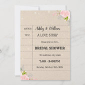 帯出券の印刷できるブライダルシャワーの招待状 招待状 (正面)
