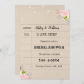 帯出券の印刷できるブライダルシャワーの招待状 招待状 (正面/裏面)