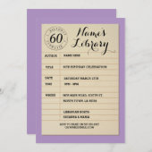 帯出券の本の誕生会のヴィンテージの招待 招待状 (正面/裏面)