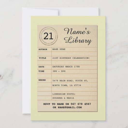 帯出券の本の誕生会の作家の招待 招待状 (正面)