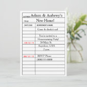 "帯出券"の引っ越し祝いパーティーの招待状 招待状 (スタンド正面)