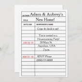 "帯出券"の引っ越し祝いパーティーの招待状 招待状 (正面/裏面)