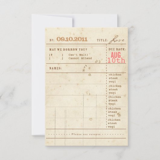 帯出券RSVP 出欠カード (正面)