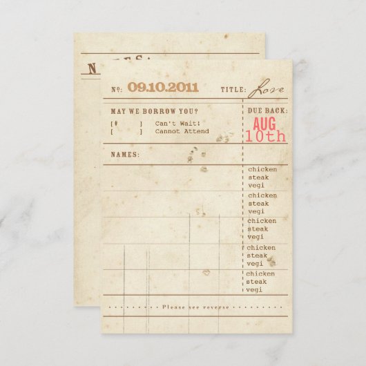 帯出券RSVP 出欠カード (正面/裏面)