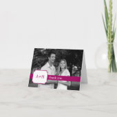 帯域サンキューカードモダン(明るい赤紫色) サンキューカード (正面)