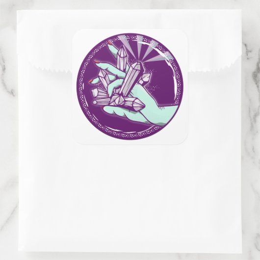 帯電アメジスト結晶 スクエアシール (バッグ)