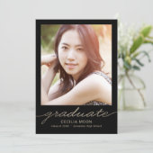 帯電性型編集可能カラー卒業招待状 招待状 (スタンド正面)
