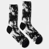 帯電白黒の三角形の炎 ソックス (右)