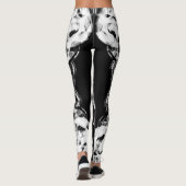 帯電白黒の三角形の炎 レギンス (裏面)