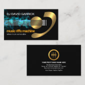 帯電金ゴールドエレキギターリードベース 名刺 (正面/裏面)