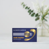 帯電金ゴールドクリエイティブギターベースミュージシャン 名刺 (スタンド正面)