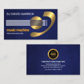 帯電金ゴールドクリエイティブギターベースミュージシャン 名刺 (正面/裏面)