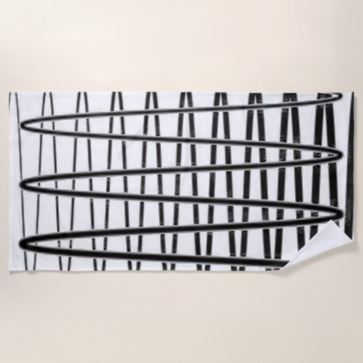 "帯電" ビーチタオル (正面)