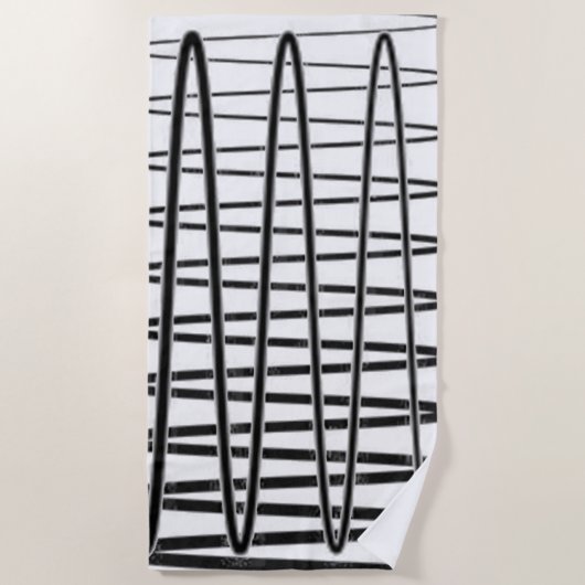 "帯電" ビーチタオル (正面)