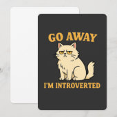 帰ってください、私は内向的です - 面白い猫のTシャツ 招待状 (正面/裏面)