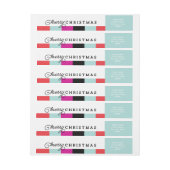 帰りのラベルのまわりの原稿のメリークリスマス|の覆い ラップアラウンドラベル (シート)