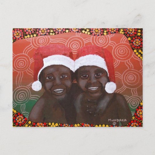 帰りの男の子メリークリスマス シーズンポストカード (正面)