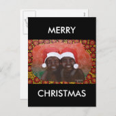 帰りの男の子メリークリスマス シーズンポストカード (正面/裏面)