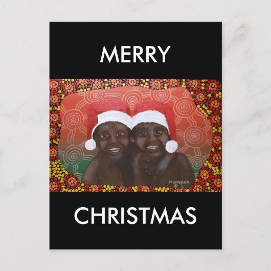 帰りの男の子メリークリスマス シーズンポストカード (正面)