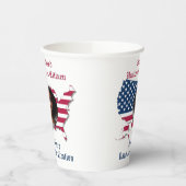 帰化カスタマイズ市民写真USA国旗の地図 紙コップ (左)