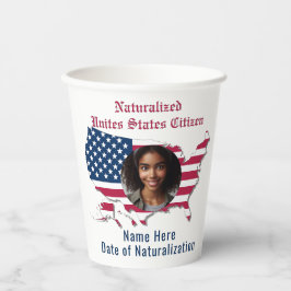 帰化カスタマイズ市民写真USA国旗の地図 紙コップ
