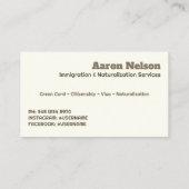 帰化移民 名刺 (裏面)