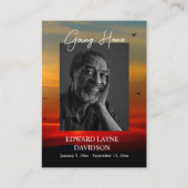 帰宅葬式パーソナライズされた祈りの言葉カード プレイスカード (正面)