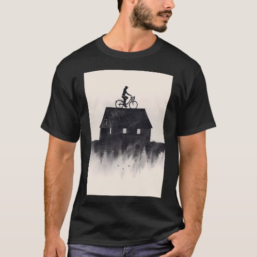 帰宅 (モノクロ) Tシャツ (正面)