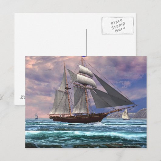 帰途につく ポストカード (正面/裏面)