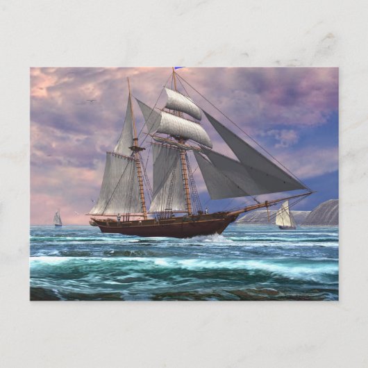 帰途につく ポストカード (正面)