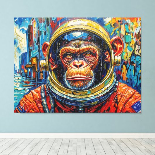 帰還するチンパンジー宇宙飛行士-8 キャンバスプリント (インサイチュ (ウッドフロア))