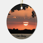 帰還不能限界点のオーナメントが付いている湖Okoboji セラミックオーナメント (左)