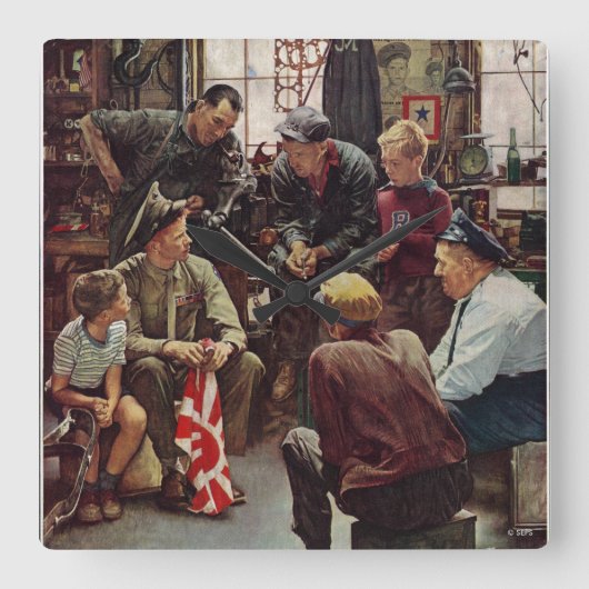 帰郷マリーン スクエア壁時計 (正面)