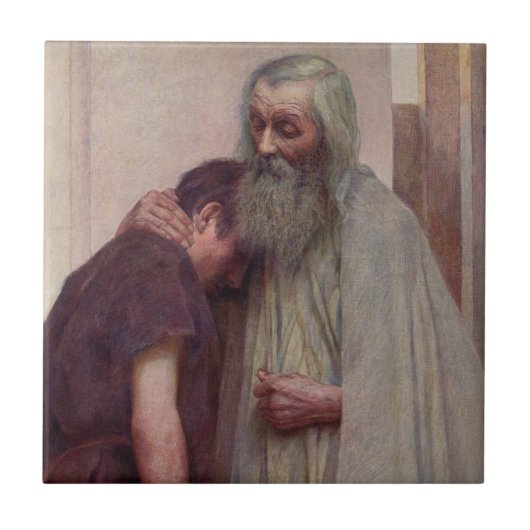 帰郷（父と子） タイル (正面)