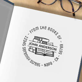 帳簿のラウンドアドレス蔵書票2 ラバースタンプ